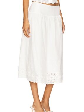NWT Revolve Cassandra Eyelet Midi Skirt